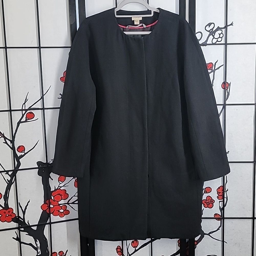 J.Crew Collarless  Wool Duster Coat